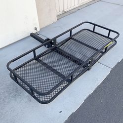 BRAND NEW $125 Heavy-Duty Folding Cargo Rack Carrier 60x25” Fold Up Basket 2” Hitch Receiver 500 Lbs Max 