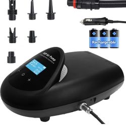 20PSI Rechargeable SUP Pump, 15000mAh Battery, Cordless Electric Paddle Board Pump with Dual-Stage Auto-Off, Fast Inflation/Deflation, LCD Display, 12