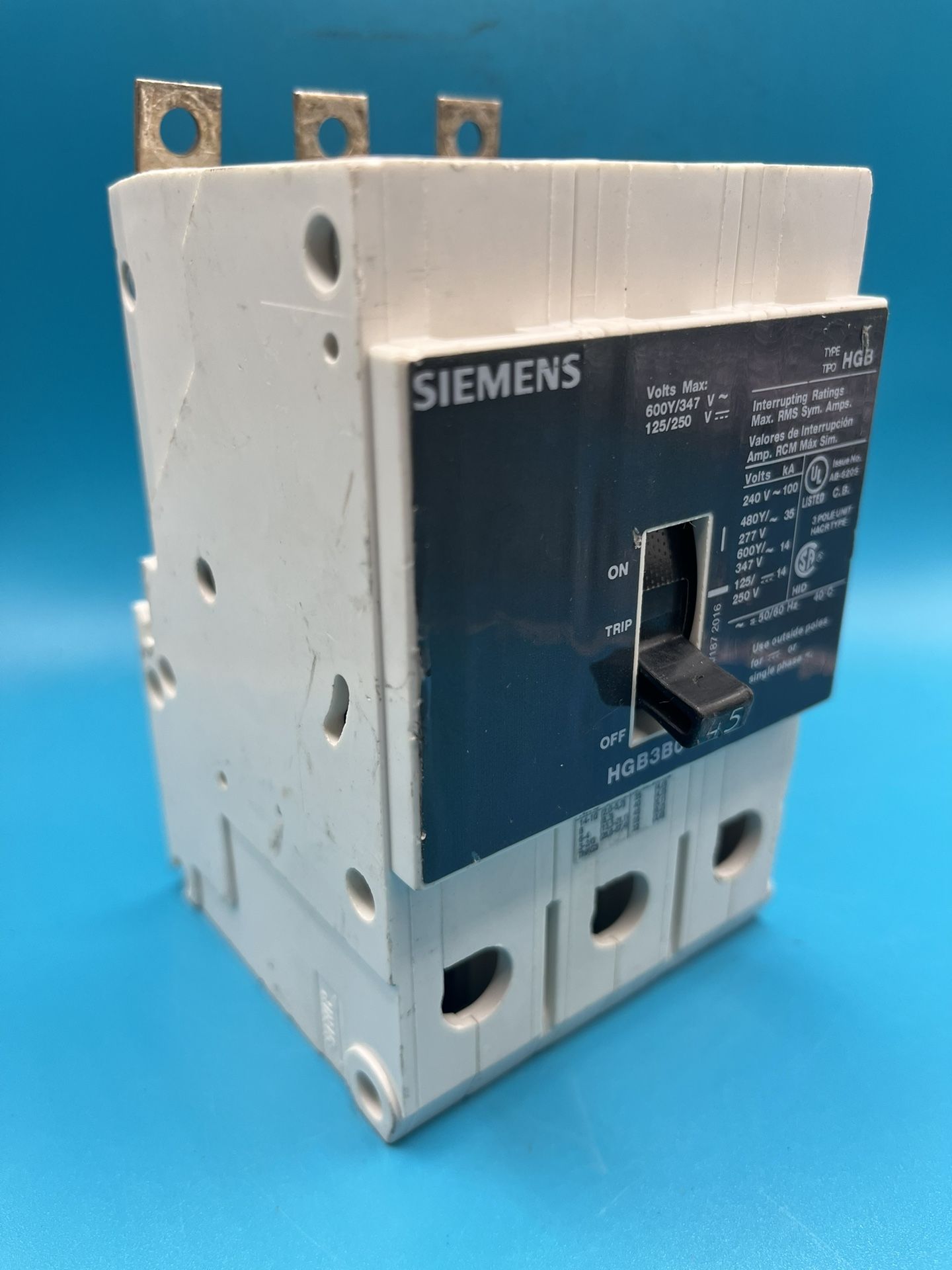 Siemens HGB3B045 3 Pole 45 Amp Circuit Breaker