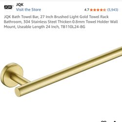 Gold Brushed Towel Bar For Bathroom