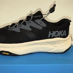 Hoka One One Transport Men's Hiking Trail Shoes US 10D Black Vibram Sole