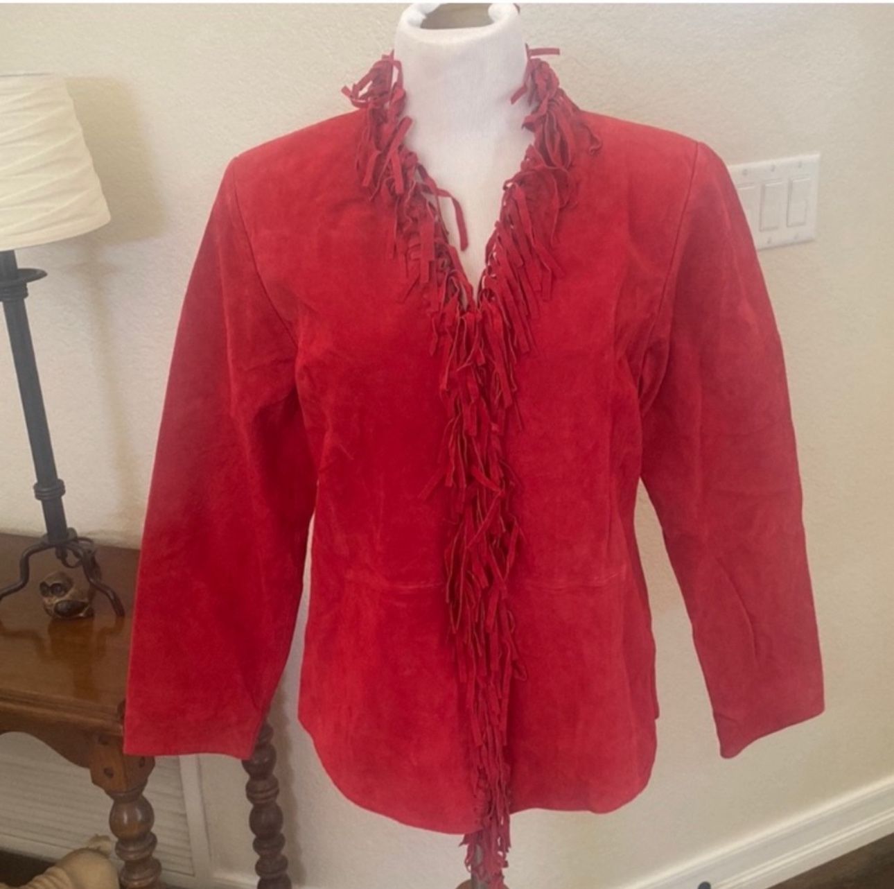 Dialogue Red Fringed Jacket
