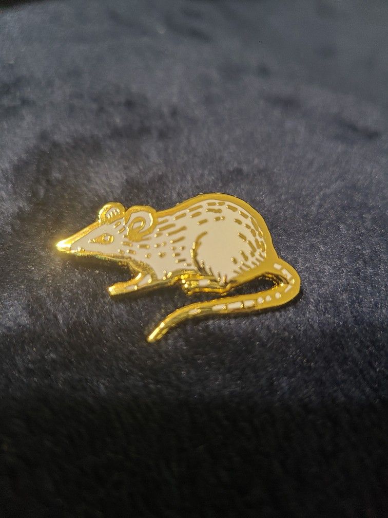 Shiny and New Gold and White Colored Enamel Pin