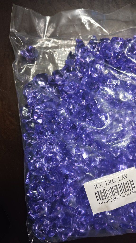 Purple Plastic Gems N Swans Deco