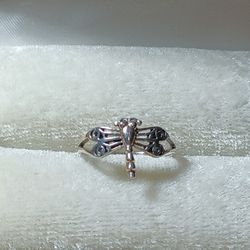 Sterling Silver Dragonfly Ring Women's Size 7