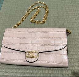 Ralph lauren croc embossed chain wallet
