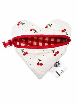 Handmade Heart Shaped Zip Pouch