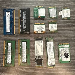 Lot Laptop RAM DDR3/DDR4 + SSD M.2/mSATA + Wi-Fi Cards – Computer Parts 