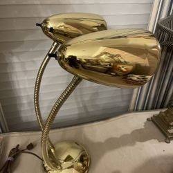 Mid Century Double Headed Gooseneck Lamp