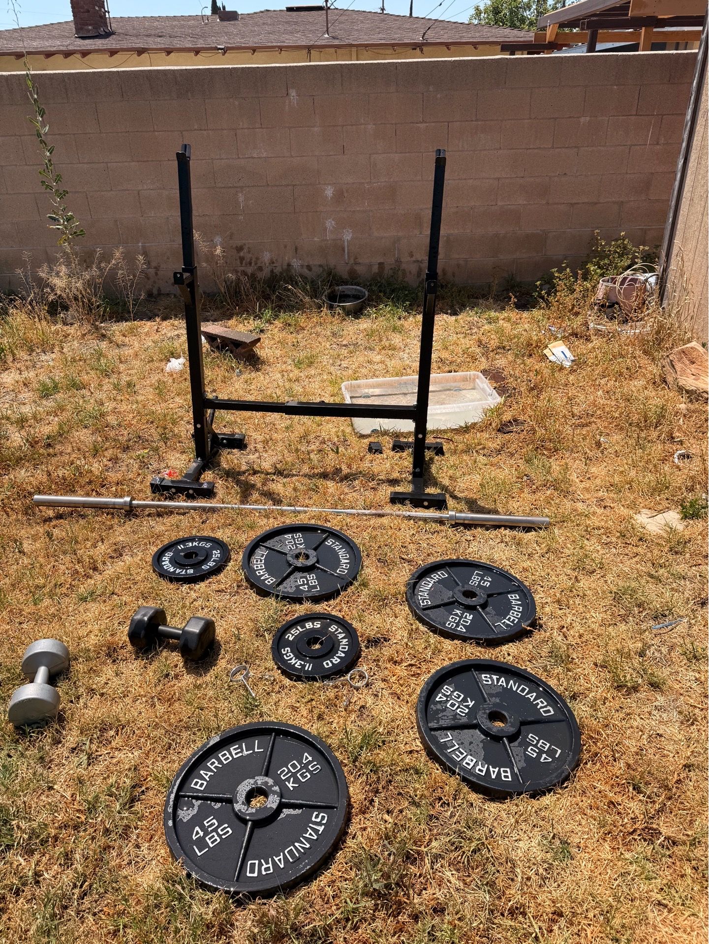 At home gym.