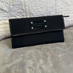 New Kate Spade Clinton Canvas Leather Wallet
