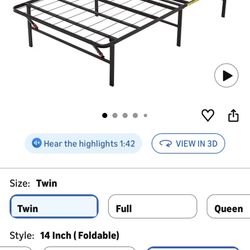 Twin Bedframe And Mattress For Sale