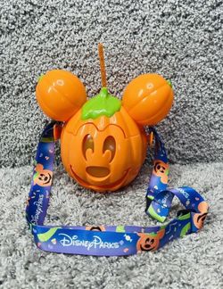2024 Disney Mickey Mouse Halloween Pumpkin Light Up Sipper New