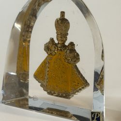 Vintage Bohemia Crystal "Infant Jesus of Prague" Paperweight – 2.4" Figurine