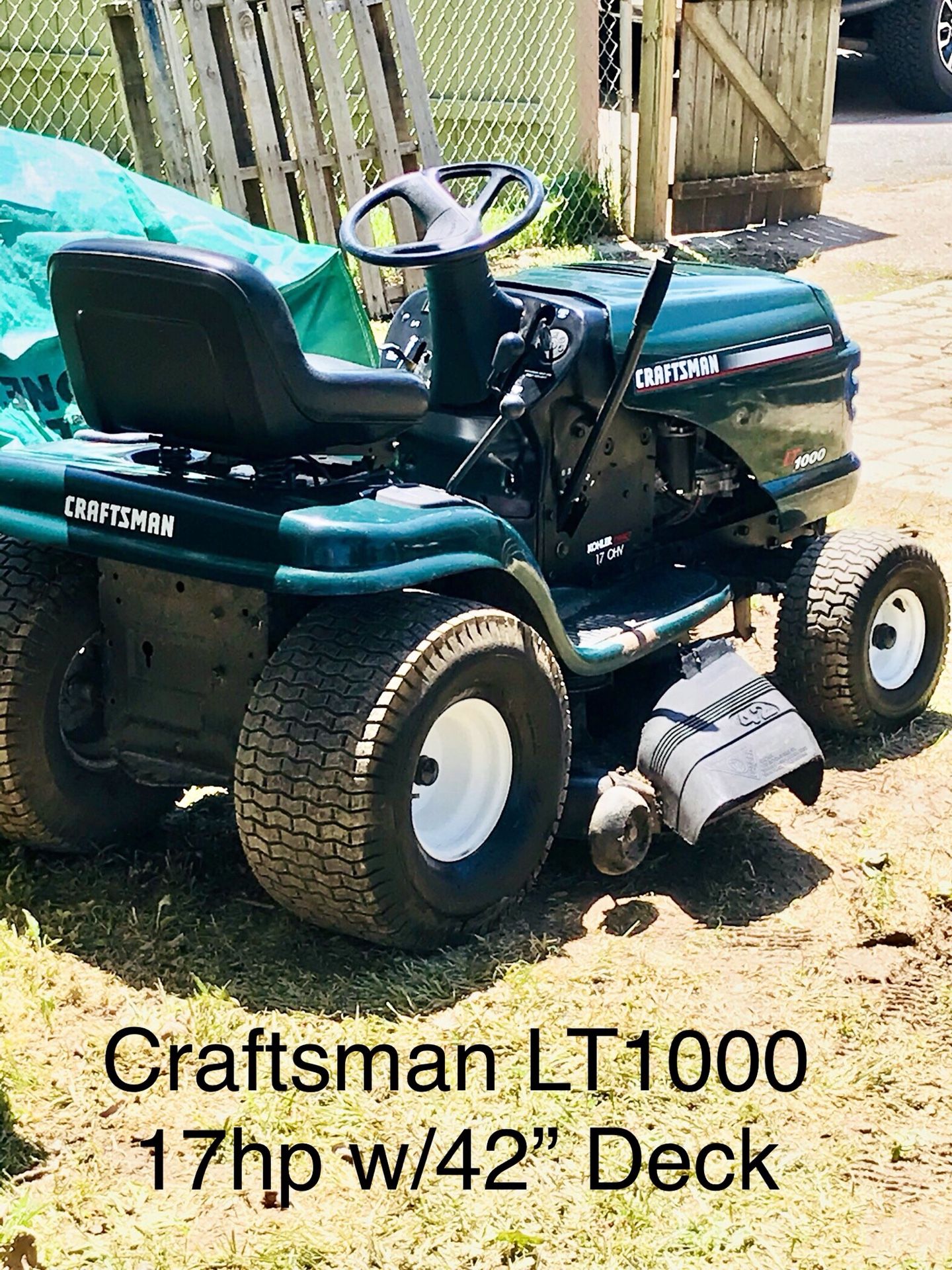 Craftsman LT1000 17HP, 42” riding mower. 2002’ model