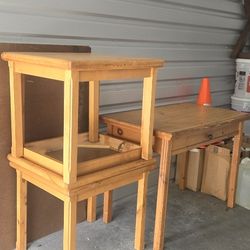 3 End Tables And Small Desk