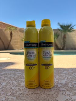 Neutrogena Beach Defense Sunscreen Spray SPF 60+ 8.5 oz 2-Pack Brand New