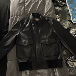 A-2 Black Mens Leather Jacket