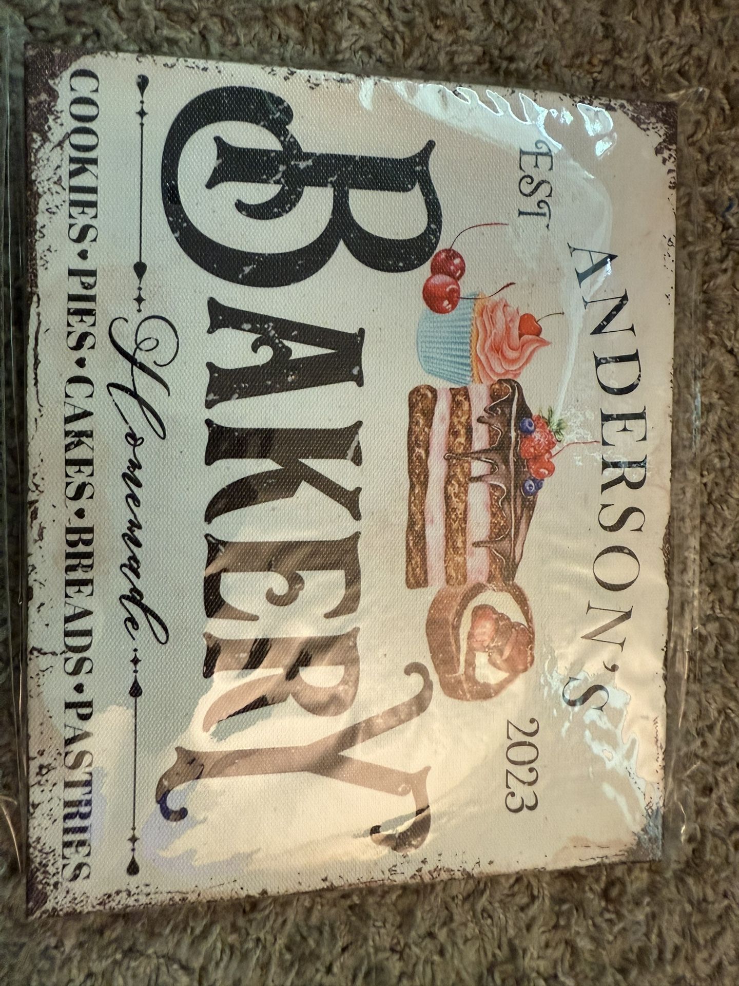 Anderson’s Bakery Vintage Canvas Sign 