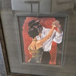 Spanish Heart Tango Framed Painting by Trish Biddle 21x18 Inches