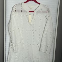 Adiva White Eyelet Women’s Beach Cover-up