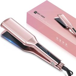 2.16" Extra-Large Floating Titanium Hair Straightener for Hair, Instant Heating with 5 Adjustable Temp, Anti-Static Iron for All Hair Types