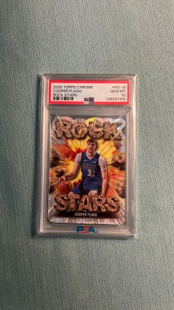 2025 Topps Chrome Cooper Flagg Rock Stars PSA 10 RC card