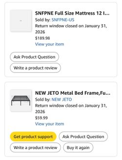 Mattress and bed frame for sale