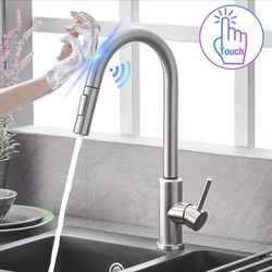 Sensor Touch Kitchen Sink Faucet Pull Out Sprayer Mixer Tap Brushed Nickel 