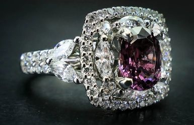 Estate 14k White Gold Natural
2.33ct Purple Spinel & Diamond
Ring