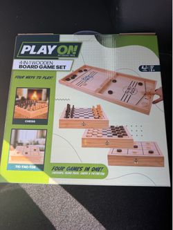 4 in 1 wooden game *new*