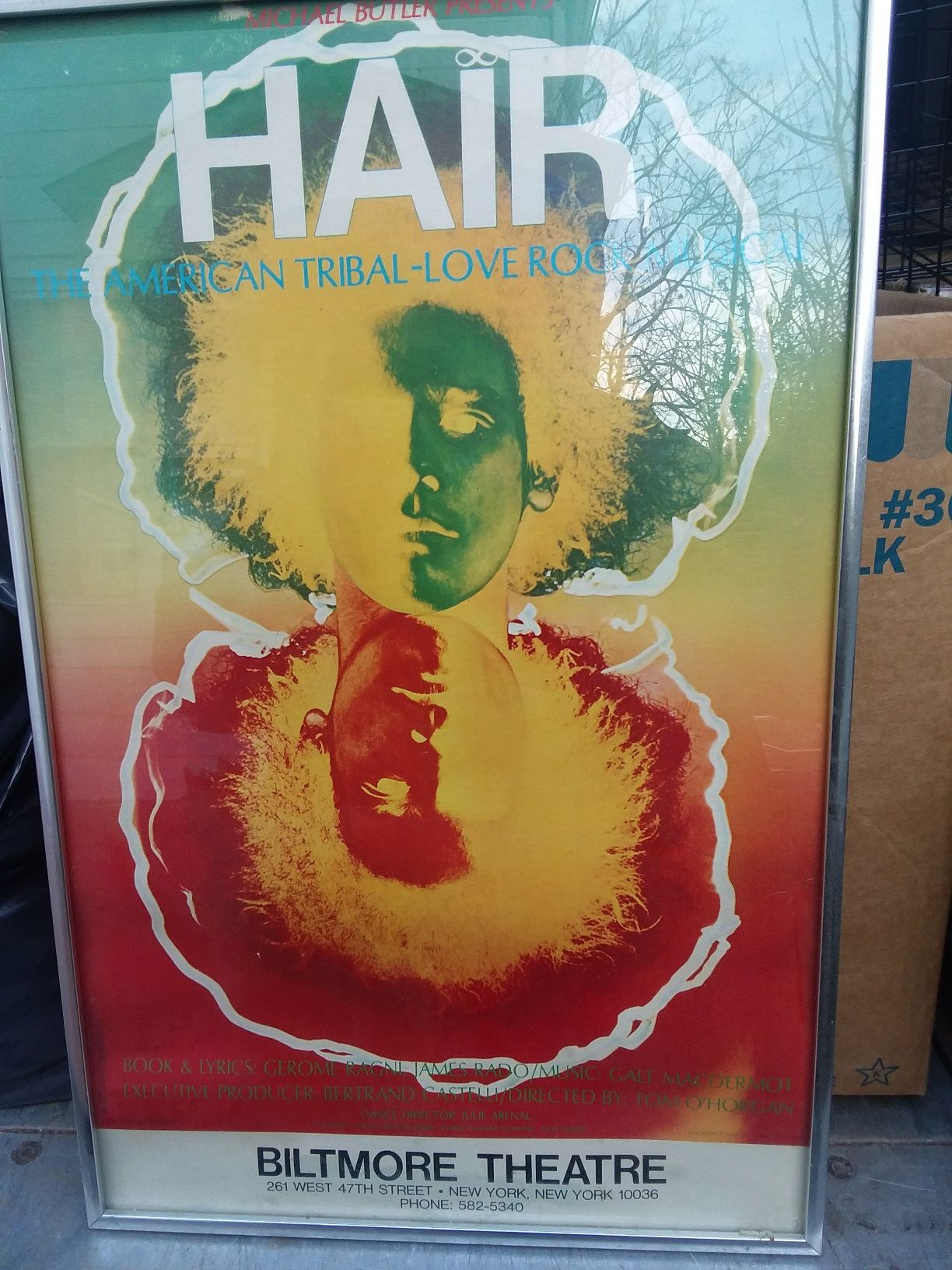 1967 Biltmore theatre poster hair the musical rare poster