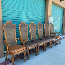 MCM Italian Provencial Cane Back Dining Chairs Set of 6 •FREE DELIVERY•