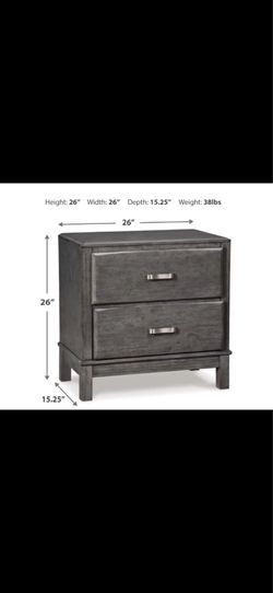 Modern Gray 2 Drawer Nightstand – Bedroom Side Table – $250 Each