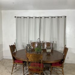 Extendable Dining Table with 5 Press Back Chairs