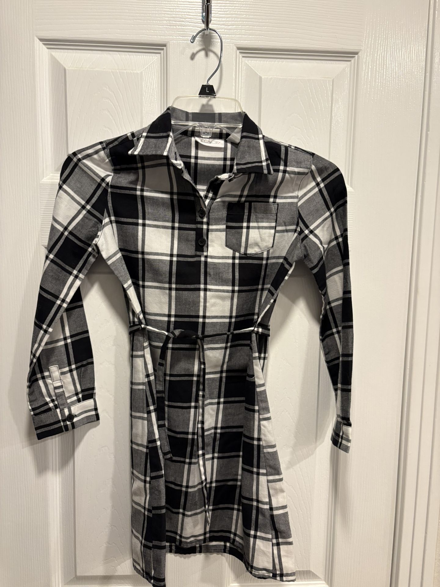 Black & White Flannel Dress kids Girls size 7/8 Like New Simi Valley