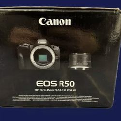 Canon EOS R50 4K Video Mirrorless Camera with RF-S 18-45mm f/4.5-6.3 IS STM Lens