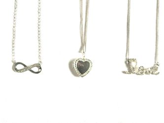 Set of 3 Silver Necklaces