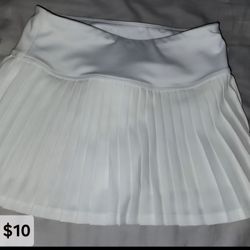 Girls White Athletic Skirt With Built In Skirt Size 7