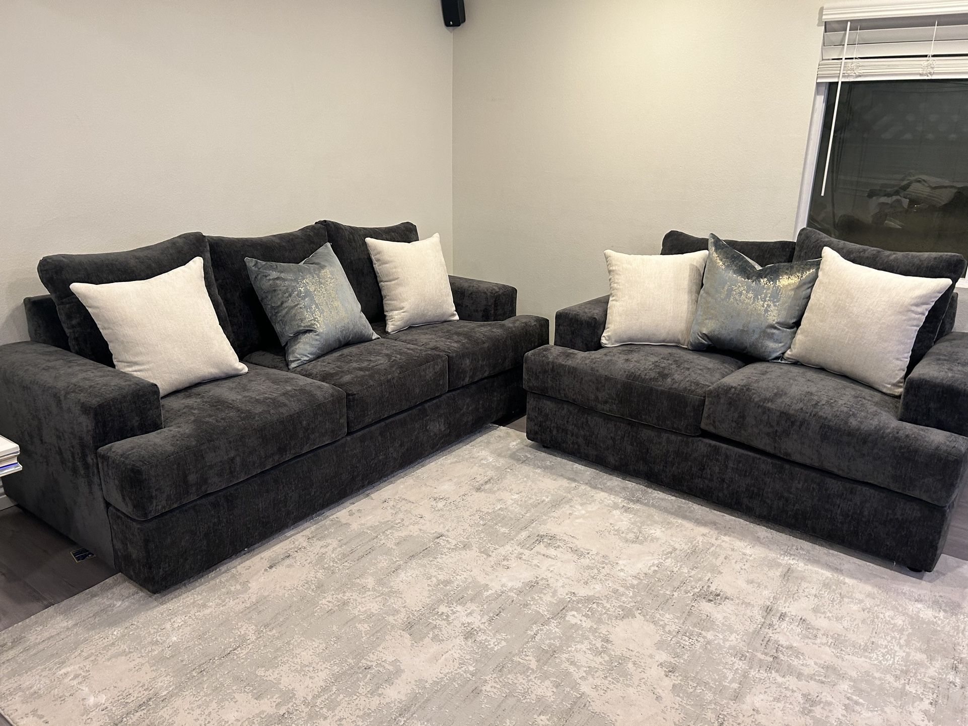 Brand New Comfy Plush Corduroy Sofa Loveseat Set