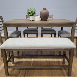 Counter Height Dining Table Set With Bench 