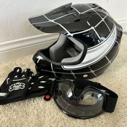Motorcycle Dirt Bike Helmet Set- Size M