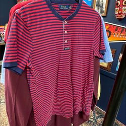 (M/L)20x28 Navy & Red Striped T-Shirt
