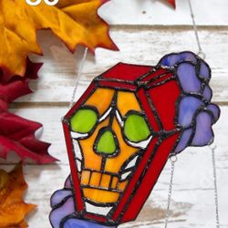 Coffin Skull Hanging Glass