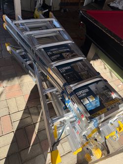Werner 5 in 1 Multi Position Pro 26 ft. Reach Aluminum Adjustable Multi Position Ladder