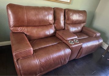 Leather recliner couch