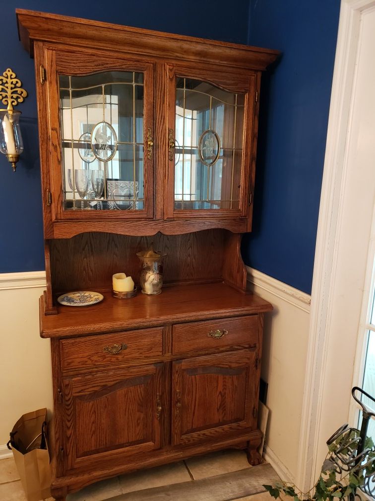 Dining room table and chairs, china cabinet