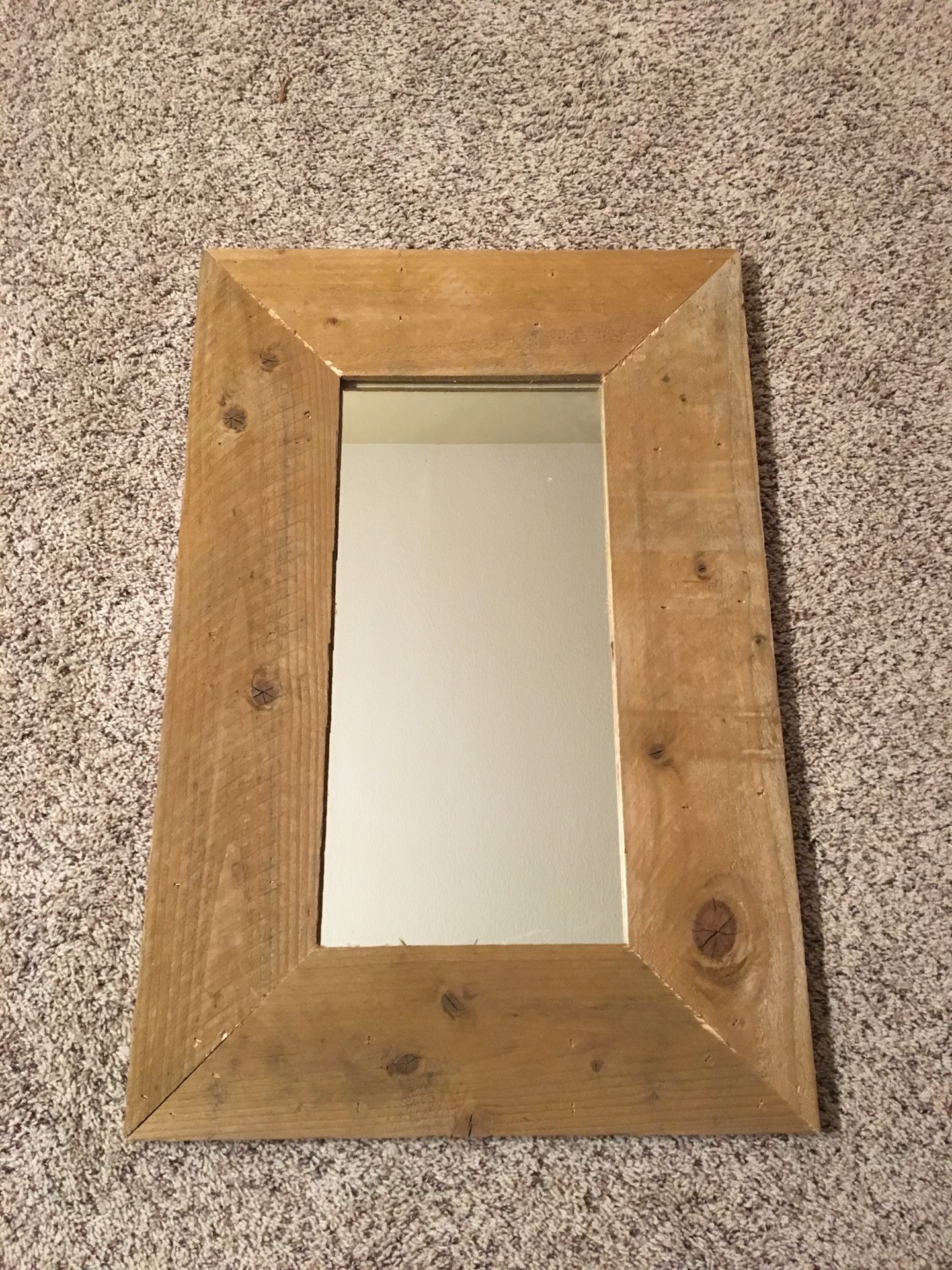 Mirror in recycled cedar fence frame