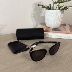 NWT | MVMT Marquee Cat Eye Acetate Sunglasses Glossy Black/Silver, with Case & Cloth (Pacific Beach)