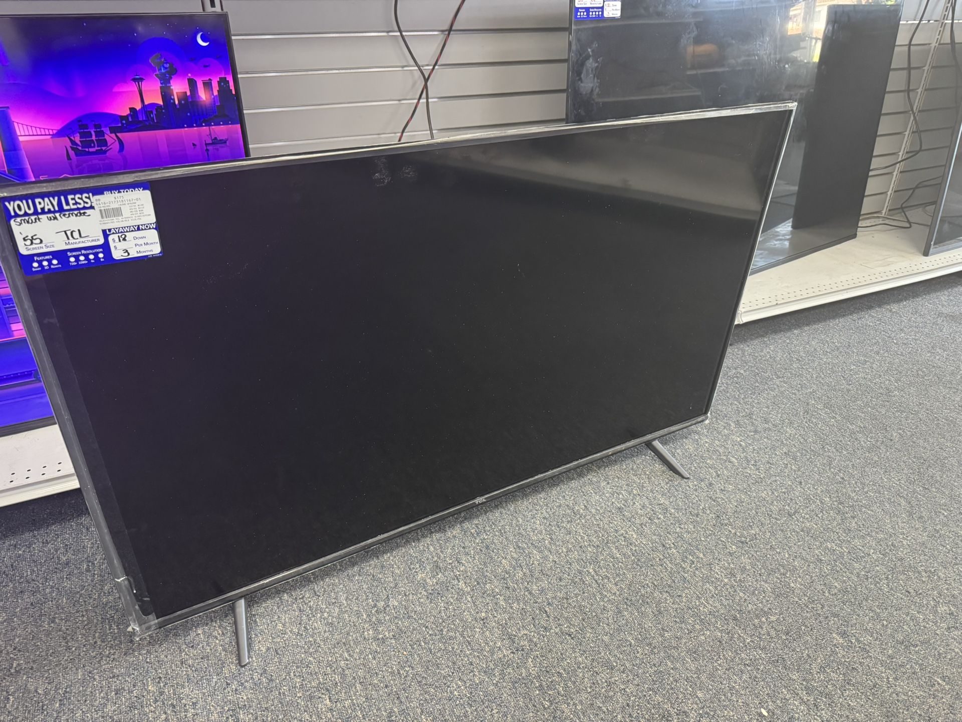tcl 55” smart tv w remote
